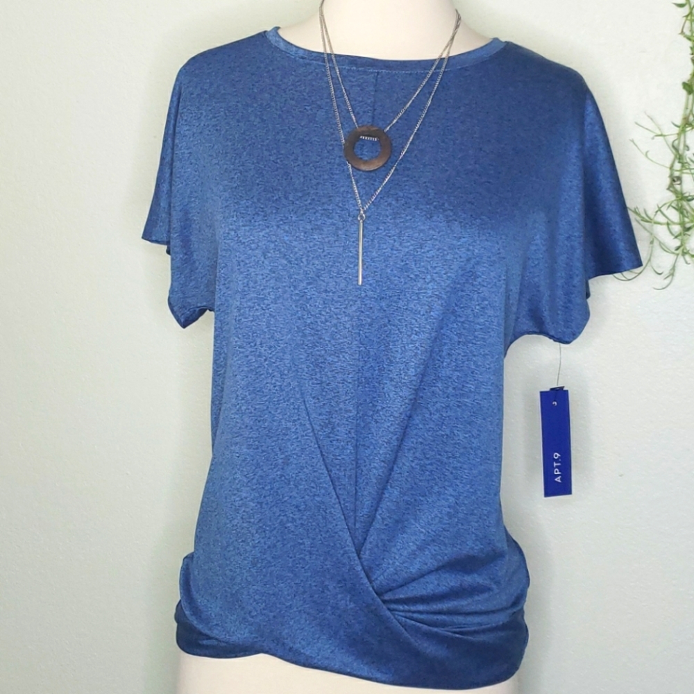 NWT Apt 9 Blue Short Sleeved Top